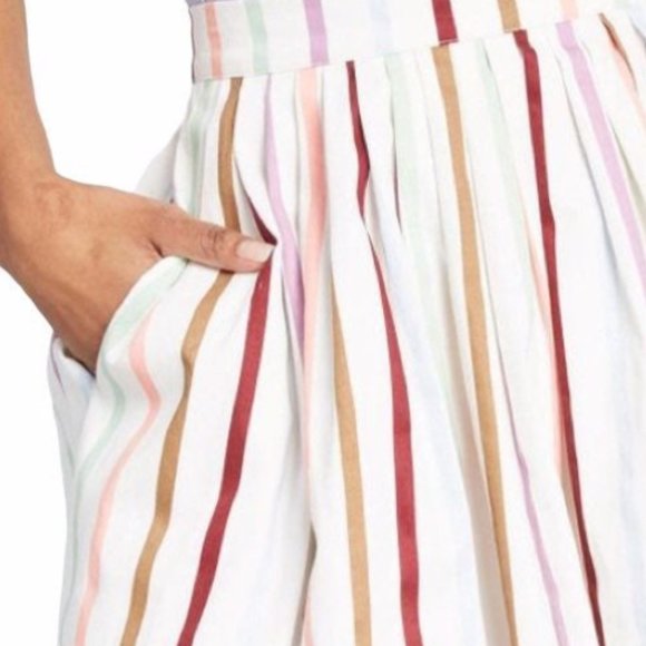 [NWOT] MODCLOTH Aspiration Creation Striped A-line Midi Skirt 100% Cotton - Picture 2 of 11